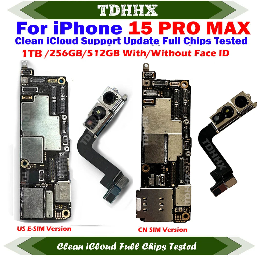 Mainboard Clean iCloud For iPhone 15 Pro Max Full Working Motherboard Support iOS Update Logic Board Plate E-SIM