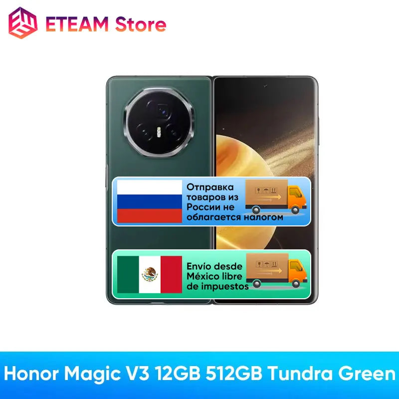 Honor Magic V3 5G Foldable phone LTPO AMOLED 120Hz Display 7.92" 50MP Triple Cameras Snapdragon 8 Gen 3 5150mAh 66W Smartphone