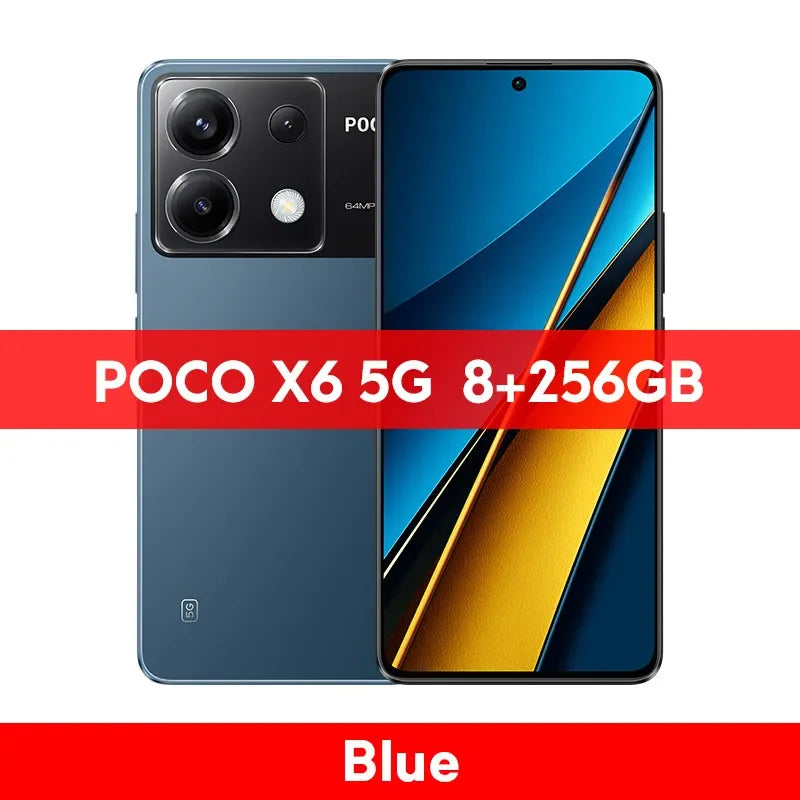 New POCO X6 5G Global Version Smartphone Snapdragon 7s Gen 2 120Hz Flow AMOLED Display 64MP Camera with OIS 67W Charging NFC