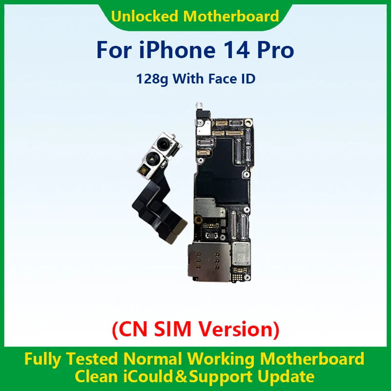 Fully Tested 100% Working Mainboard For iPhone 14 Pro Max With Face ID Clean iCloud Board Support Update SIM Version Motherboard